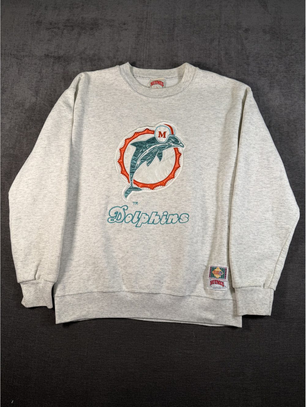 Vintage 90s Nutmeg Mills Miami Dolphins Sweatshirt Medium